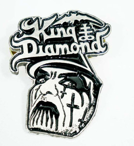 King Diamond 1.25x1.25" Metal Badge Pin