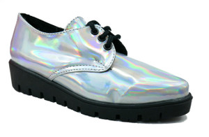 UPIABG Pixie Lace-Up Holographic Pointed Shoe