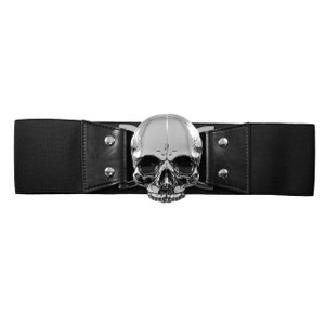 Kreepsville 666 - Elastic Waist Belt Skull Black