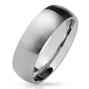 Matte Finish Classic Dome ChromePVD Stainless Steel Band Ring
