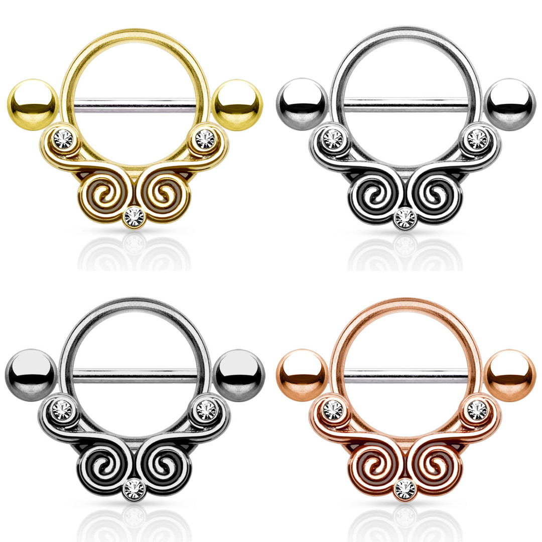 Nipple Piercing Nipple Shield Piercing Ring Surgical Steel with Lace Nipple Piercing Nipple Shield Piercing Ring Surgical Steel with Lace