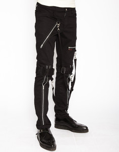 Men's Black Skinny Bondage Pants