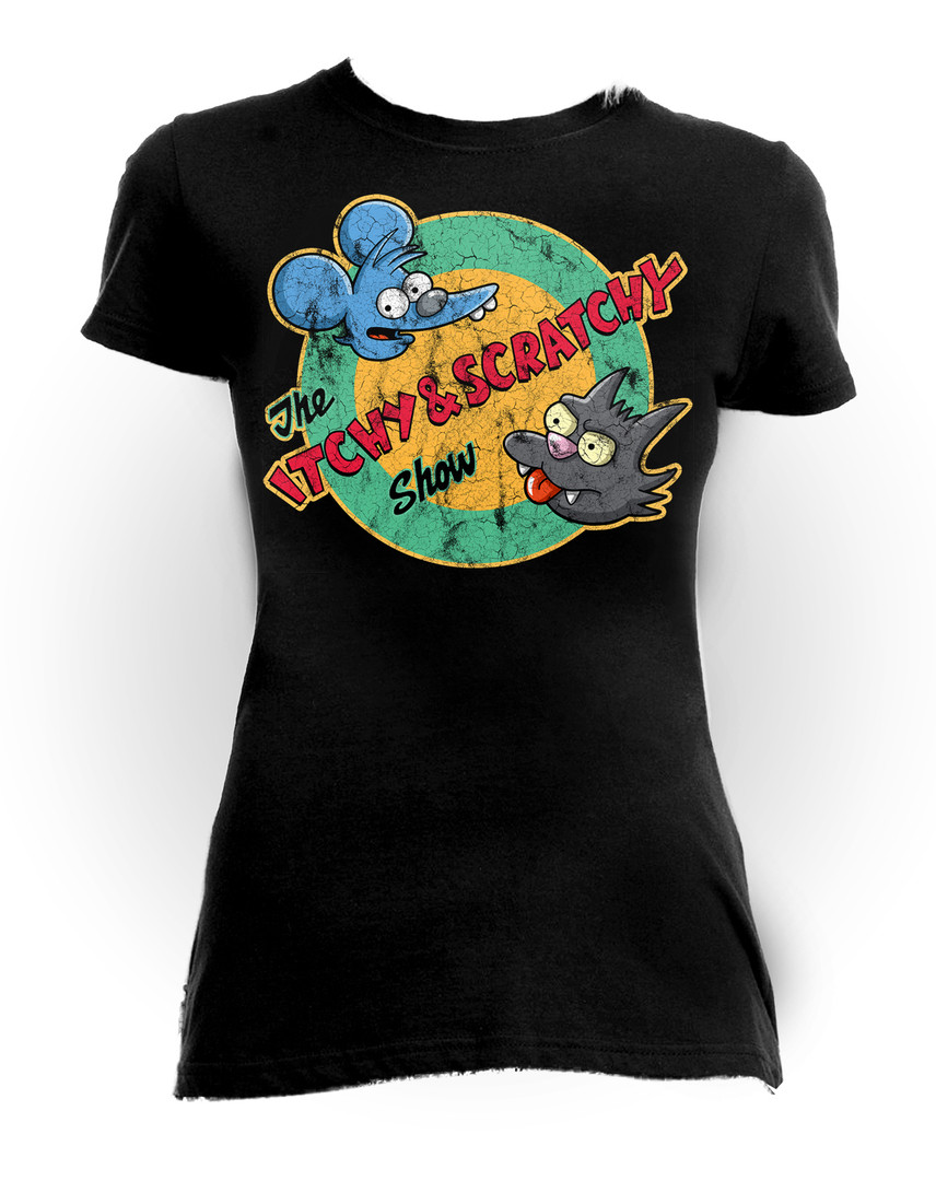 The Simpsons The Itchy & Scratchy - Show Girls T-Shirt - Nuclear Waste