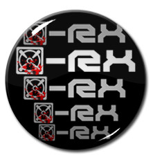 X- Rx  White Logo 1" Pin