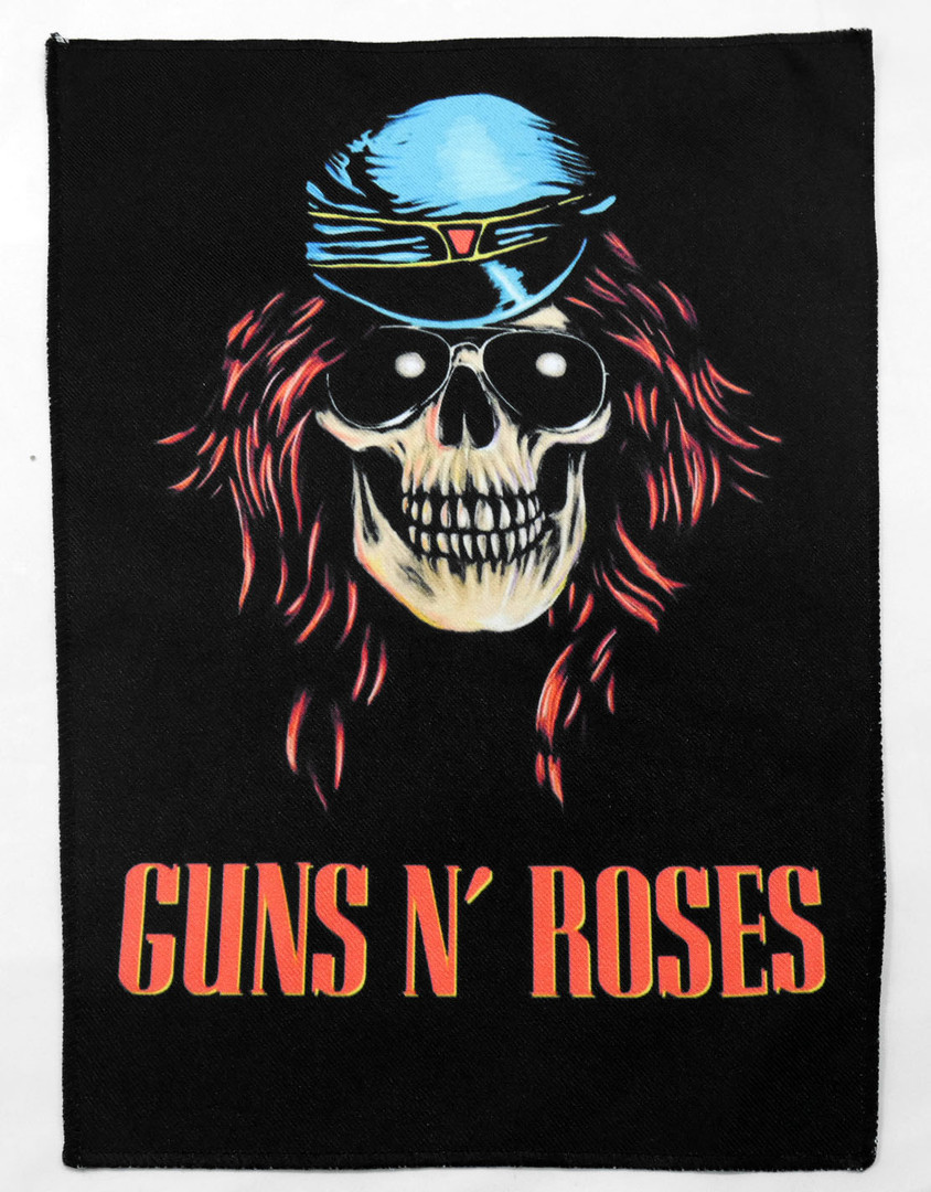 Guns N' Roses - Axl Rose Skull Face 13.5" x 10.5" Color Backpatch - Nuclear  Waste