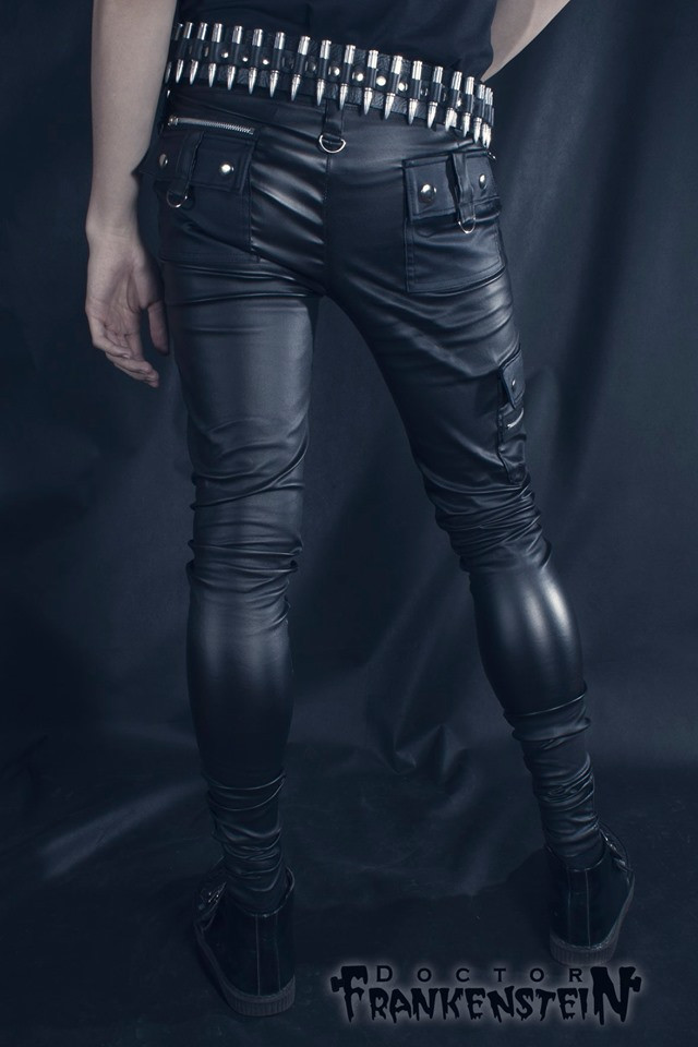 Diesel Punk" Black Wax with Zipper Details Pants - Nuclear Waste