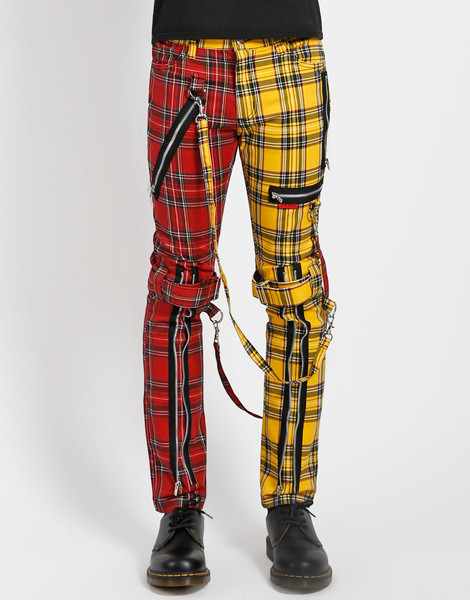 mens red checkered pants