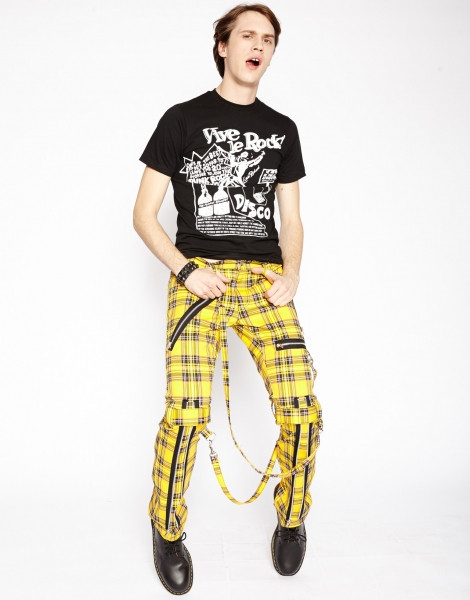 Tartan pants yellow cheap