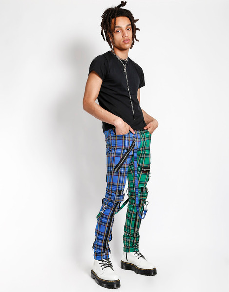 green and blue plaid pants mens