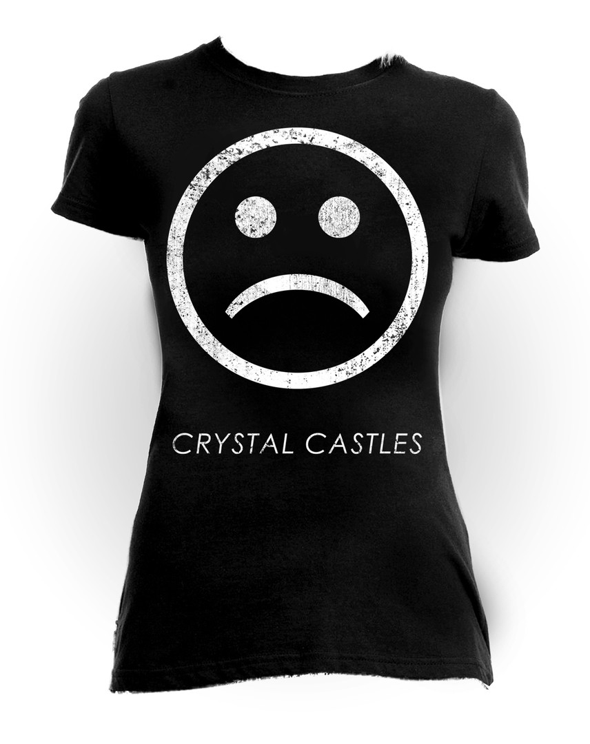 Crystal Castles Sad Face Girls T-Shirt - Nuclear Waste
