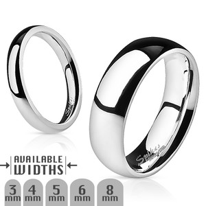 Glossy Mirror Polished  Stainless Steel Traditional Wedding Band Ring