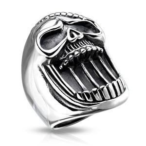 Laughing Skull Stainless Steel Casting Ring