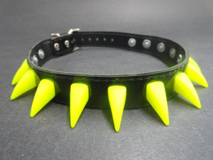 Black PVC Choker with Neon Spikes
