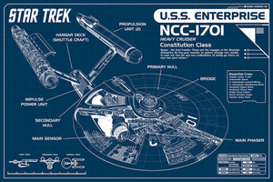 Star Trek - Enterprise Blue 36x24" Poster