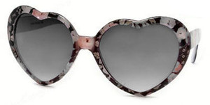 Grey Heart Shaped Flower Print Glasses