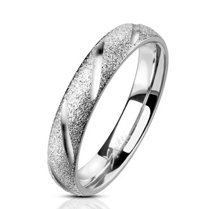 Deep Diagonal Cuts Stainless Steel Ring