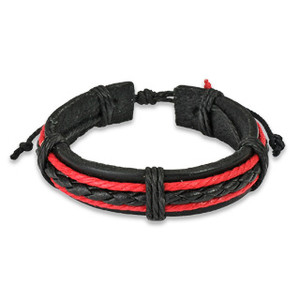 Red and Black Woven Bracelet