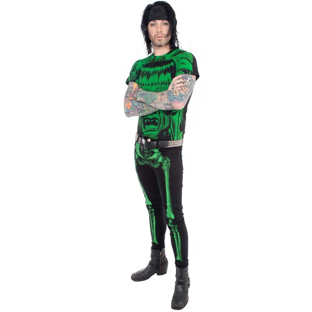 Skeleton Skinny Jeans Green Bone - Nuclear Waste