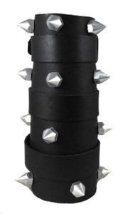 Leather Bracelet with Metal Spikes