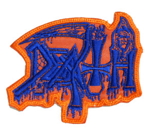Death - Orange Cobweb 4x3" Embroidered Patch