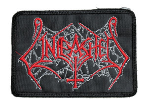 Unleashed - Red Cobweb 4x3" Embroidered Patch