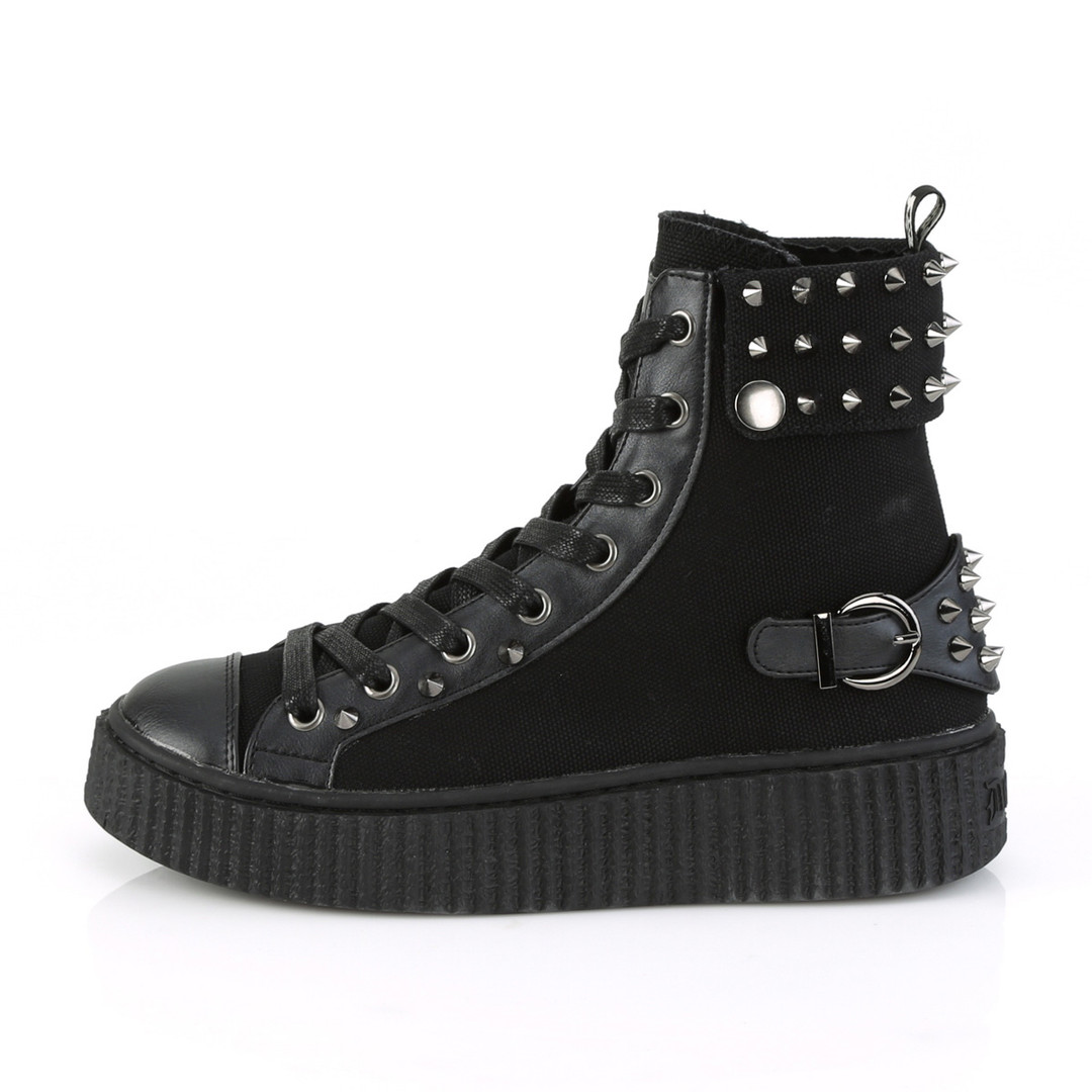 Platform High Top Vegan Sneaker Creepers with Cuffed Snap