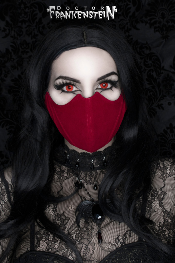 Red Velvet Black Bat Shaped Face Mask - Nuclear Waste