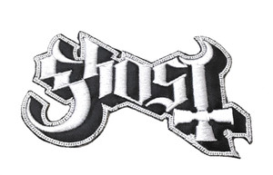 Ghost - White Logo 5x2" Embroidered Patch