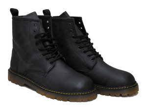 Black Leather 8i Combat Boots