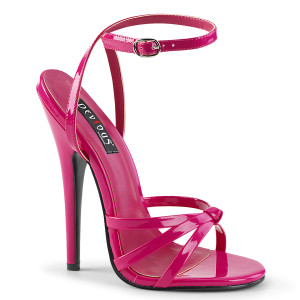 6" Hot Pink Patent Leather Strappy Stiletto Heels