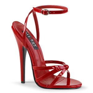 6" Red Patent Leather Strappy Stiletto Heels
