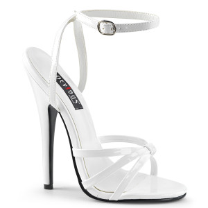 6" White Patent Leather Strappy Stiletto Heels