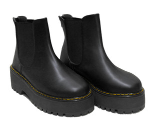 Black Vegan Platform Chelsea Boots