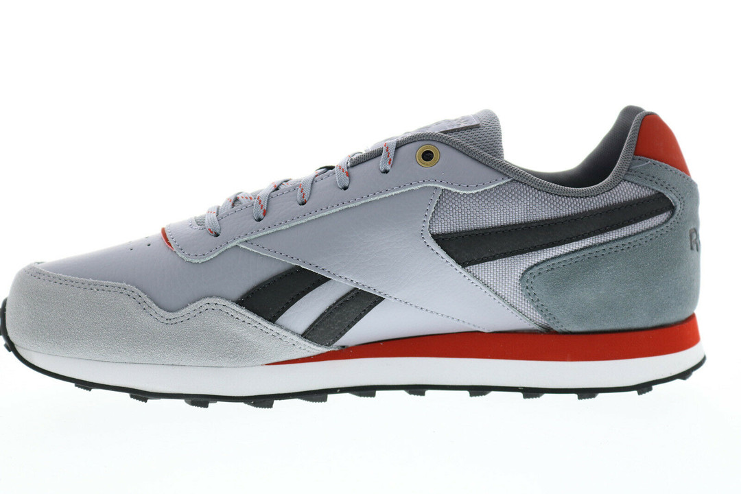 A3048 Grey Suede & Red Trim Interlace Sneaker Grey