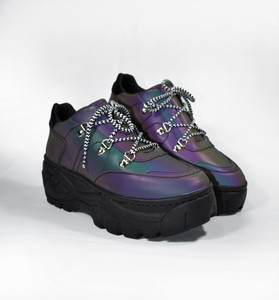 Multicolor Holographic Platform Sneakers
