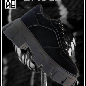 Offiuco - Black Microvelvet Platform Sneakers