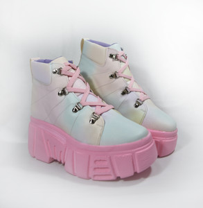 Space X Rainbow - Pastel Pink Tie Dye Sneaker Boots 