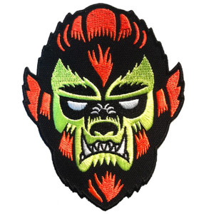 The Wolfman Embroidered Patch - Neon