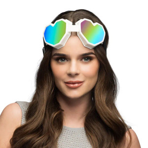 White Heart Shaped Snowboard Goggles