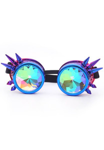 Metallic Purple Kaleidoscope with Spikes Goggles