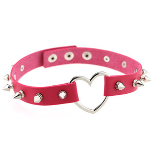Heart Shaped Ring Choker With Spikes