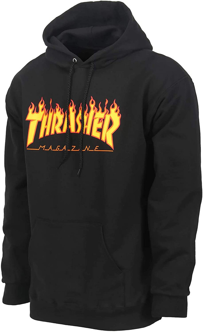 Thrasher Magazine - Flame Logo Black Hoodie - Nuclear Waste