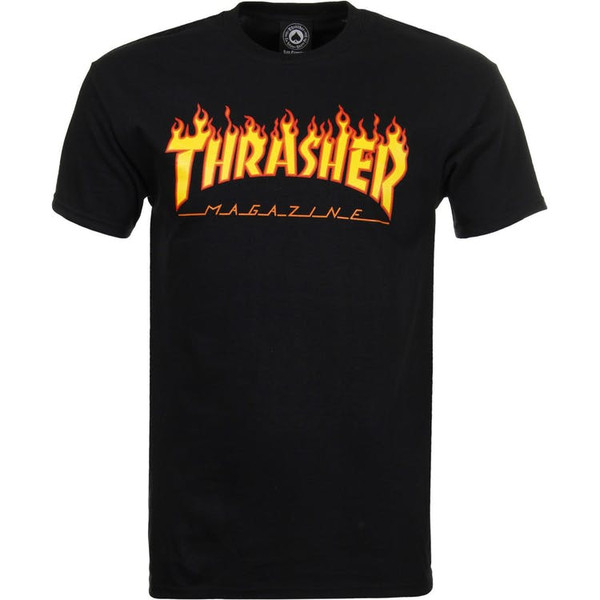 Thrasher Magazine - Flame Logo Black T-Shirt - Nuclear Waste