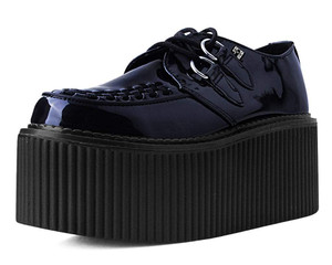 S9790 Black Oily Patent Stratocreepers Creepers