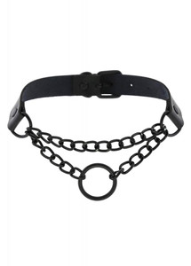 Black Chained Ring Choker