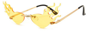 Yellow Cat Eye Fire Blaze Flame Sunglasses