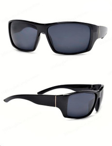 Black Biker Oval Sunglasses