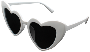 White Adore Heart Shaped Sunglasses
