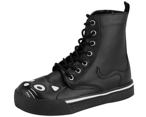 A6570 Black Vegan Kitty Sneaker Boots