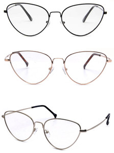 Deluxe Clear - Thin Metal Cat Eye Glasses Transparent